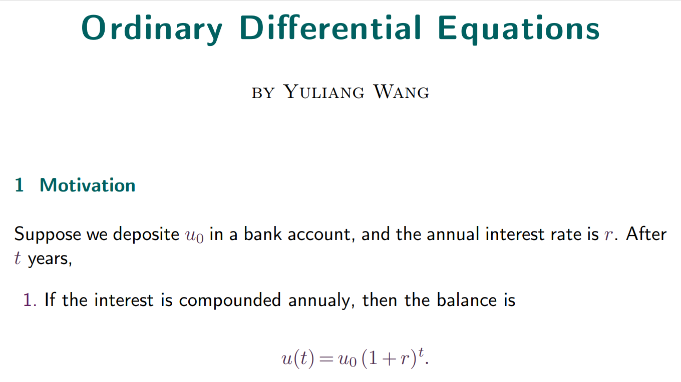 Ordinary Differential Equations
